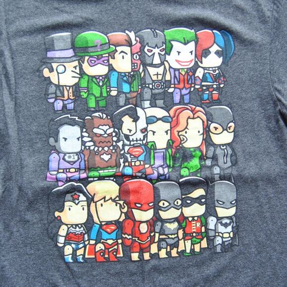 DC Comics Original Characters as Cartoons Medium Gray Short Sleeve Shirt - Picture 2 of 4